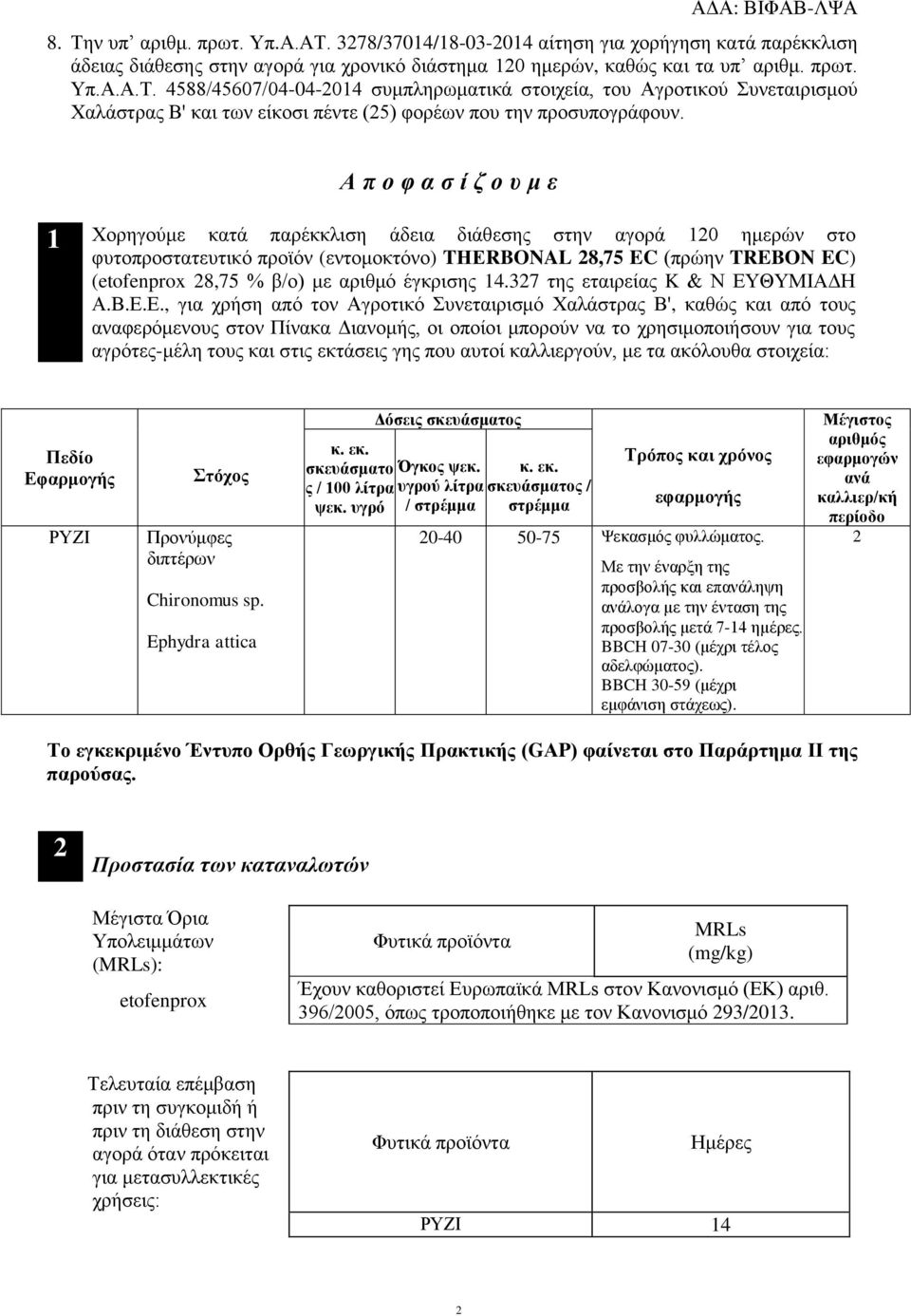 αριθμό έγκρισης 14.37 της εταιρείας K & Ν ΕΥ