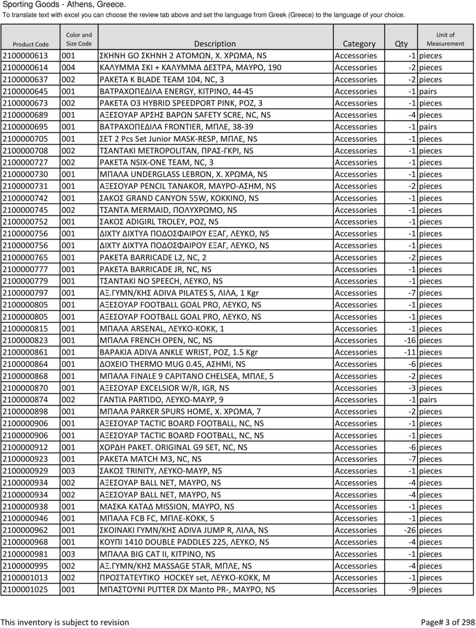 ΒΑΤΡΑΧΟΠΕΔΙΛΑ ENERGY, ΚΙΤΡΙΝΟ, 44-45 Accessories -1 pairs 2100000673 002 ΡΑΚΕΤΑ O3 HYBRID SPEEDPORT PINK, ΡΟΖ, 3 Accessories -1 pieces 2100000689 001 ΑΞΕΣΟΥΑΡ ΑΡΣΗΣ ΒΑΡΩΝ SAFETY SCRE, NC, NS