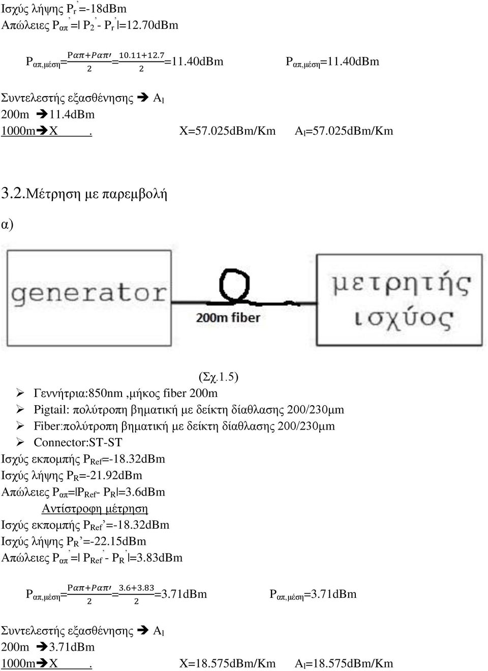 5) Γεννήτρια:850nm,μήκος fiber 200m Pigtail: πολύτροπη βηματική με δείκτη δίαθλασης 200/230μm Fiber:πολύτροπη βηματική με δείκτη δίαθλασης 200/230μm