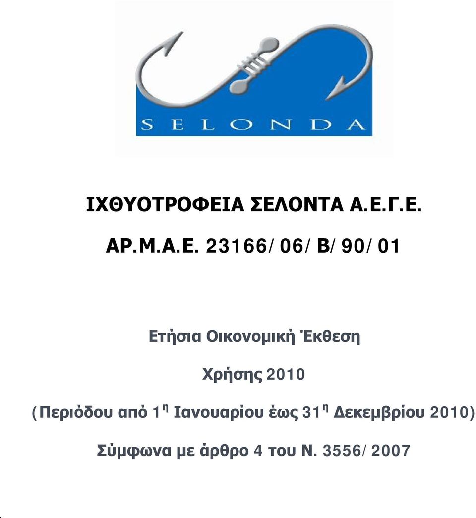 Ετήσια Οικονομική Έκθεση Χρήσης 2010 (Περιόδου