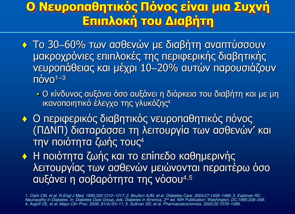 λειτουργία των ασθενών και την ποιότητα ζωής τους 4 Η ποιότητα ζωής και το επίπεδο καθημερινής λειτουργίας των ασθενών μειώνονται περαιτέρω όσο αυξάνει η σοβαρότητα της νόσου 4,5 1. Clark CM, et al.