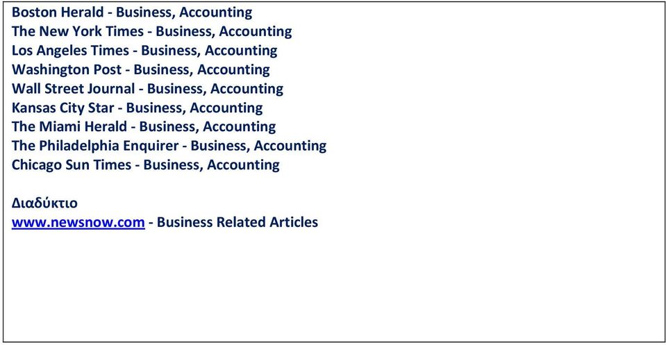 Kansas City Star - Business, Accounting The Miami Herald - Business, Accounting The Philadelphia Enquirer