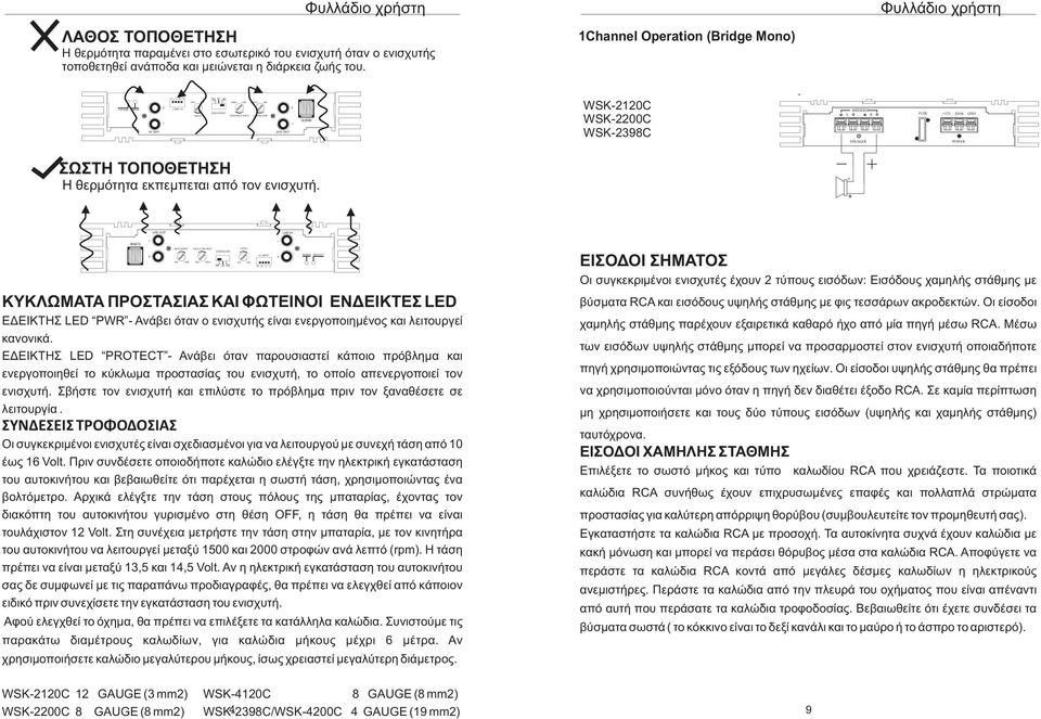 V HIGH/W PSS IU II M WSK2120C WSK2200C WSK2398C BIDGD _ SPK FUS 12V M GD PW IU II M HIGH/W PSS CSSV ΚΥΚΛΩΜΑΤΑ ΠΡΟΣΤΑΣΙΑΣ ΚΑΙ ΦΩΤΕΙΝΟΙ ΕΝΔΕΙΚΤΕΣ D ΕΔΕΙΚΤΗΣ D PW Ανάβει όταν ο ενισχυτής είναι