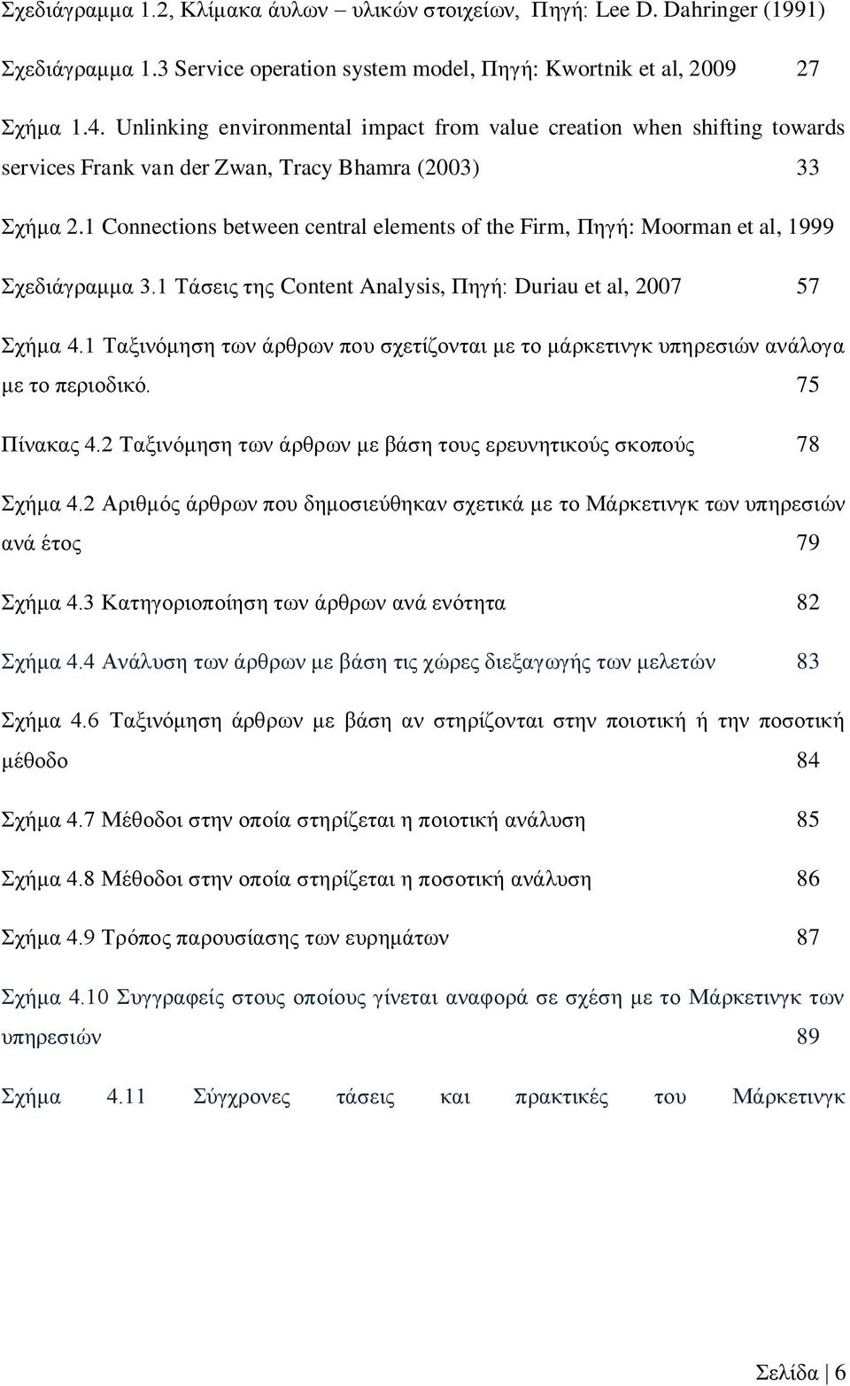 1 Connections between central elements of the Firm, Πεγή: Moorman et al, 1999 Σρεδηάγξακκα 3.1 Τάζεηο ηεο Content Analysis, Πεγή: Duriau et al, 2007 57 Σρήκα 4.