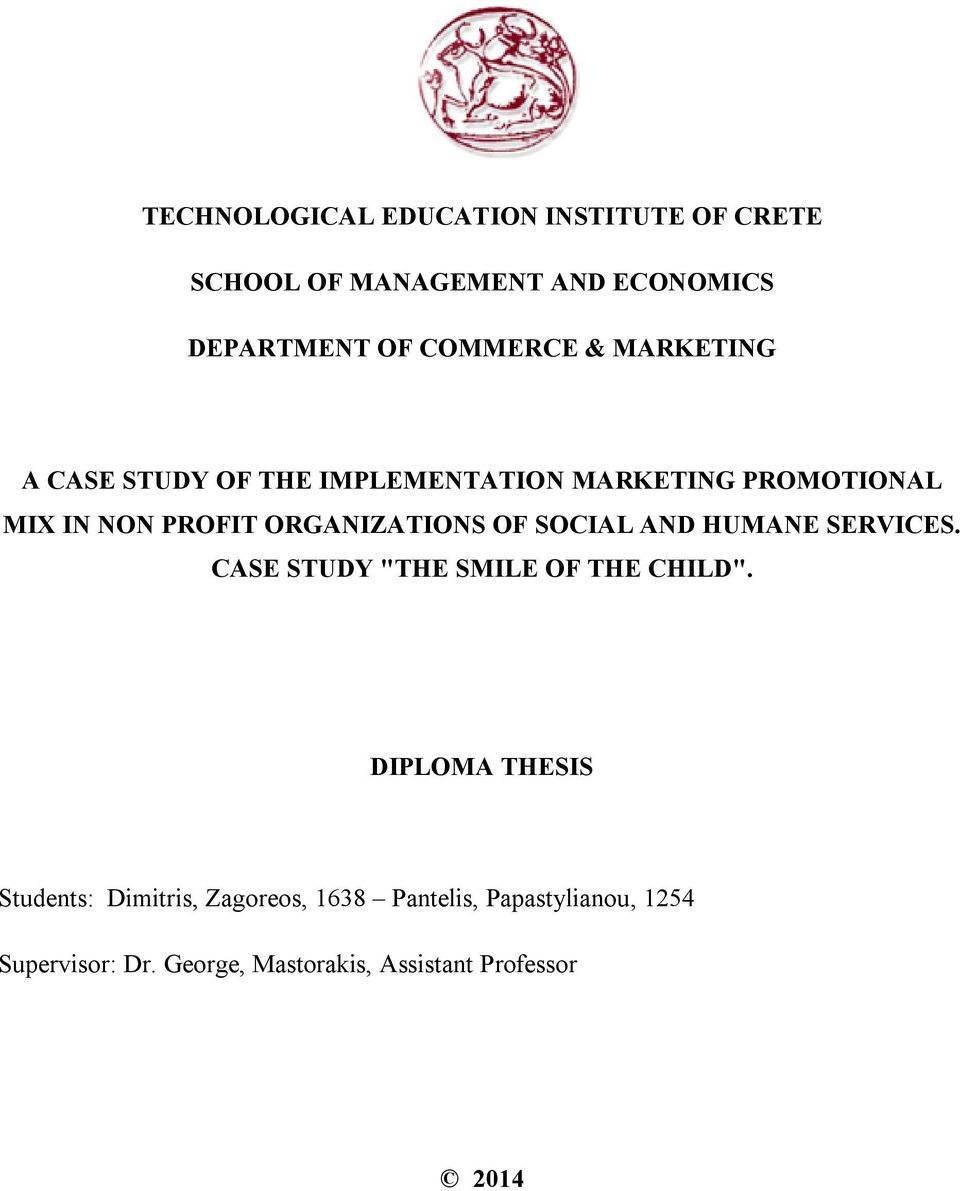 SOCIAL AND HUMANE SERVICES. CASE STUDY "THE SMILE OF THE CHILD".