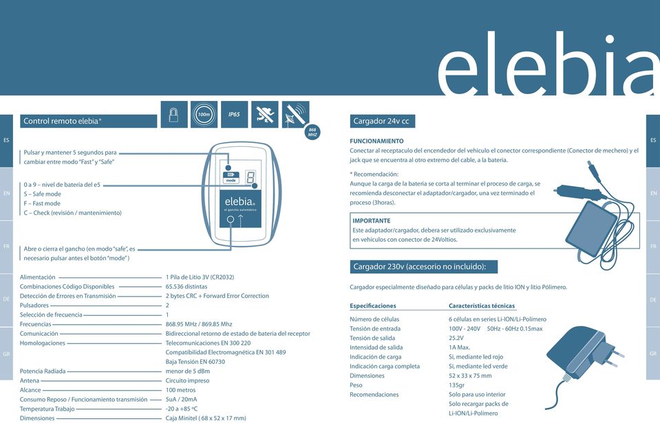 * Recomendación: 0 a 9 nivel de batería del e5 Aunque la carga de la bateria se corta al terminar el proceso de carga, se S Safe mode recomienda desconectar el adaptador/cargador, una vez terminado