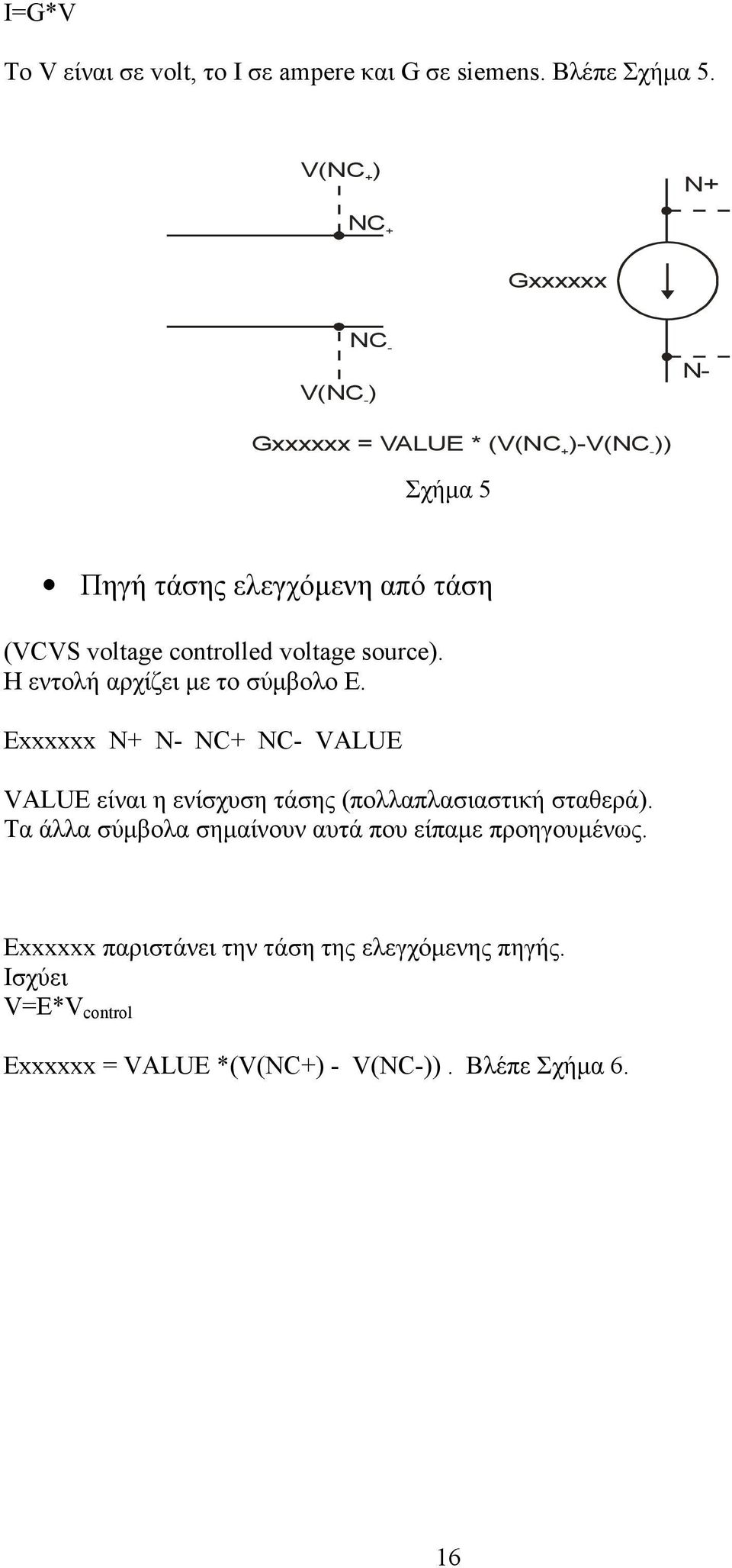 controlled voltage source). Η εντολή αρχίζει με το σύμβολο E.