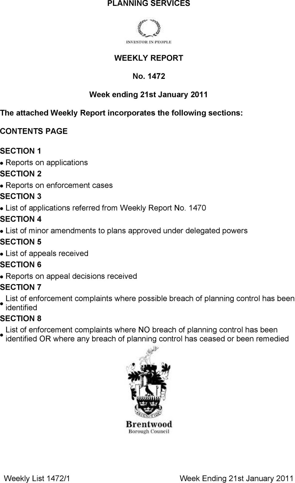 ΣΕΧΤΙΟΝ 3 List of applications referred from Weekly Report No.