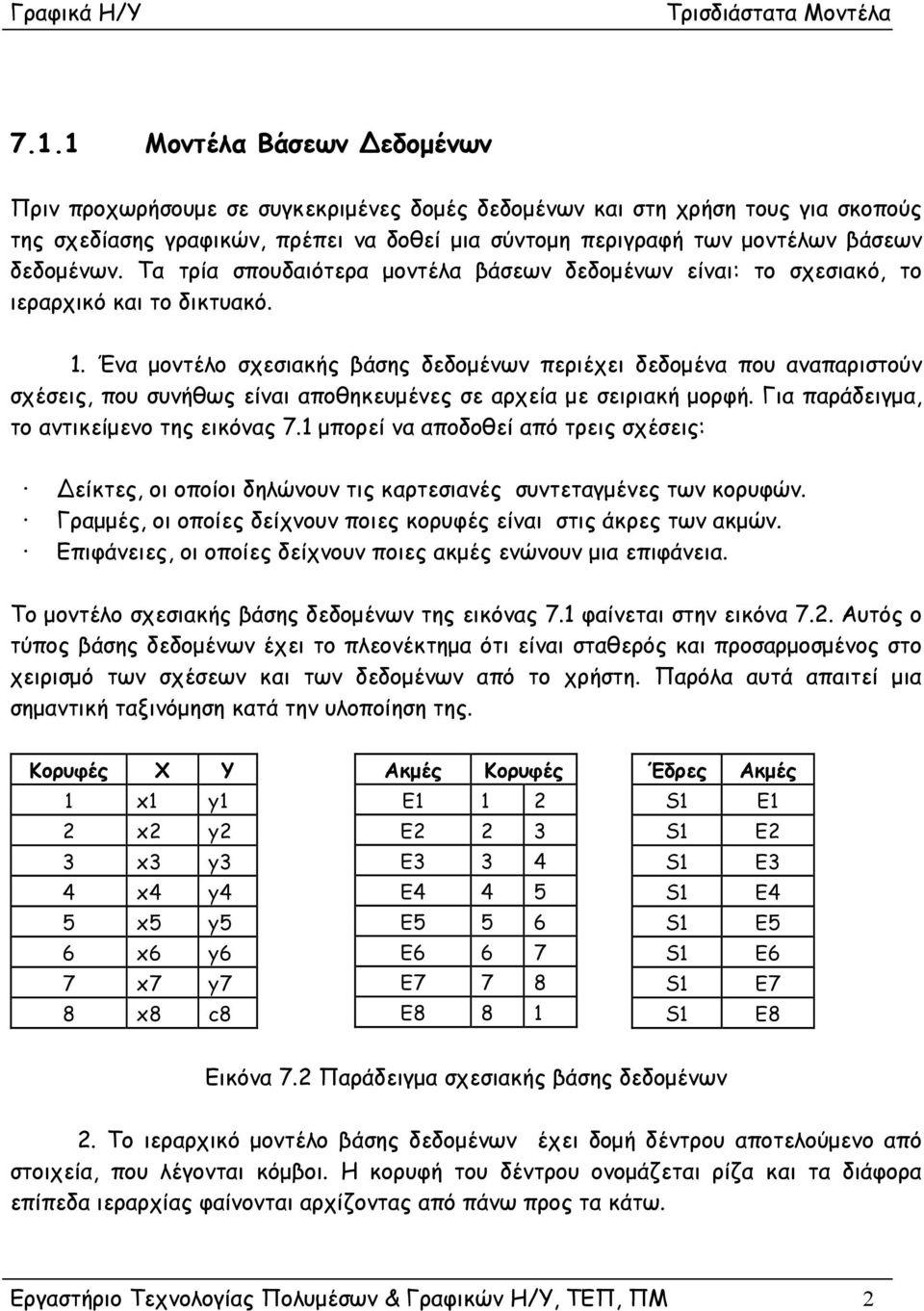 Ένα μοντέλο σχεσιακής βάσης δεδομένων περιέχει δεδομένα που αναπαριστούν σχέσεις, που συνήθως είναι αποθηκευμένες σε αρχεία με σειριακή μορφή. Για παράδειγμα, το αντικείμενο της εικόνας 7.