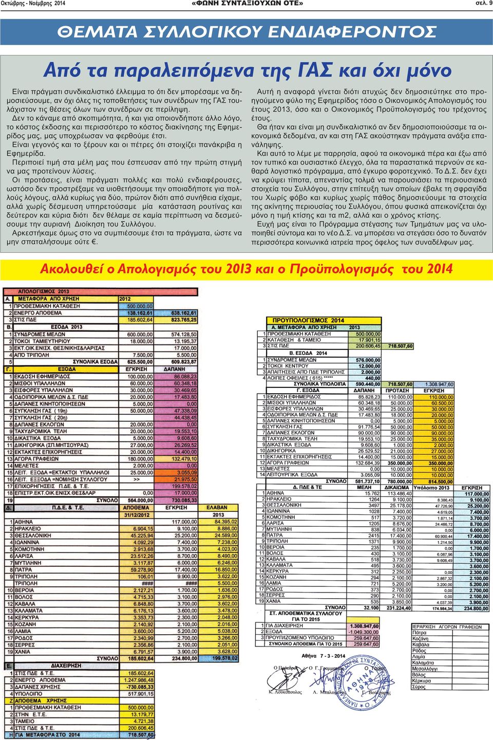 Δεν το κάναμε από σκοπιμότητα, ή και για οποιονδήποτε άλλο λόγο, το κόστος έκδοσης και περισσότερο το κόστος διακίνησης της Εφημερίδος μας, μας υποχρέωσαν να φερθούμε έτσι.