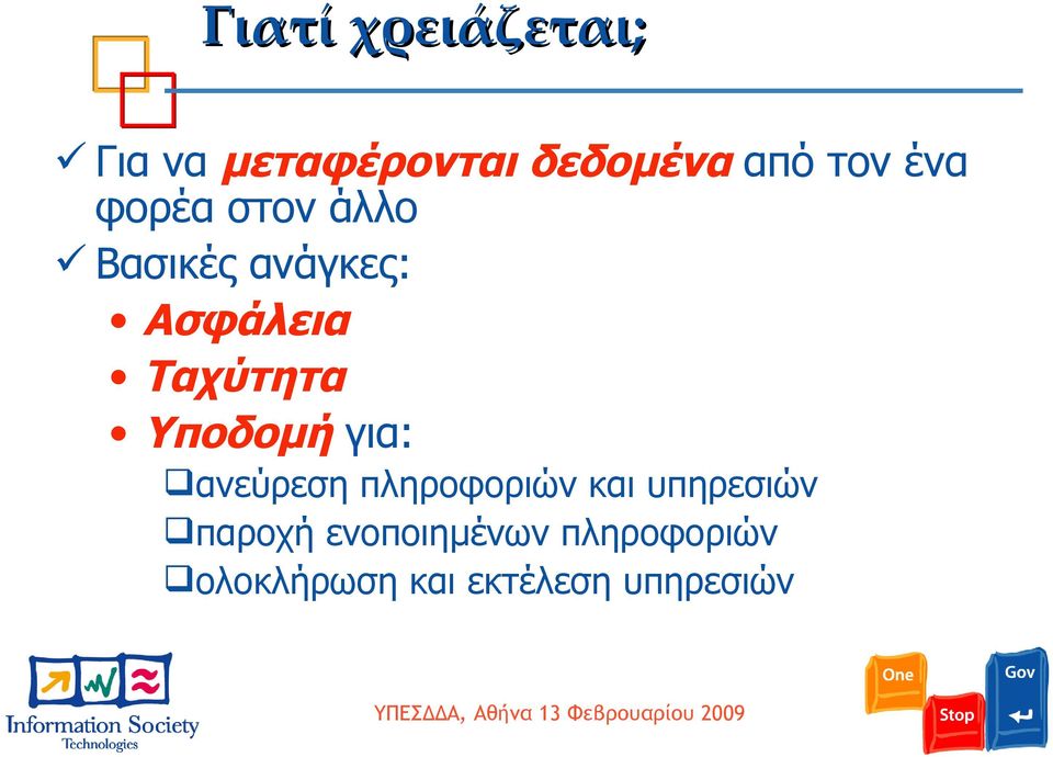 Υποδομή για: ανεύρεση πληροφοριών και υπηρεσιών παροχή