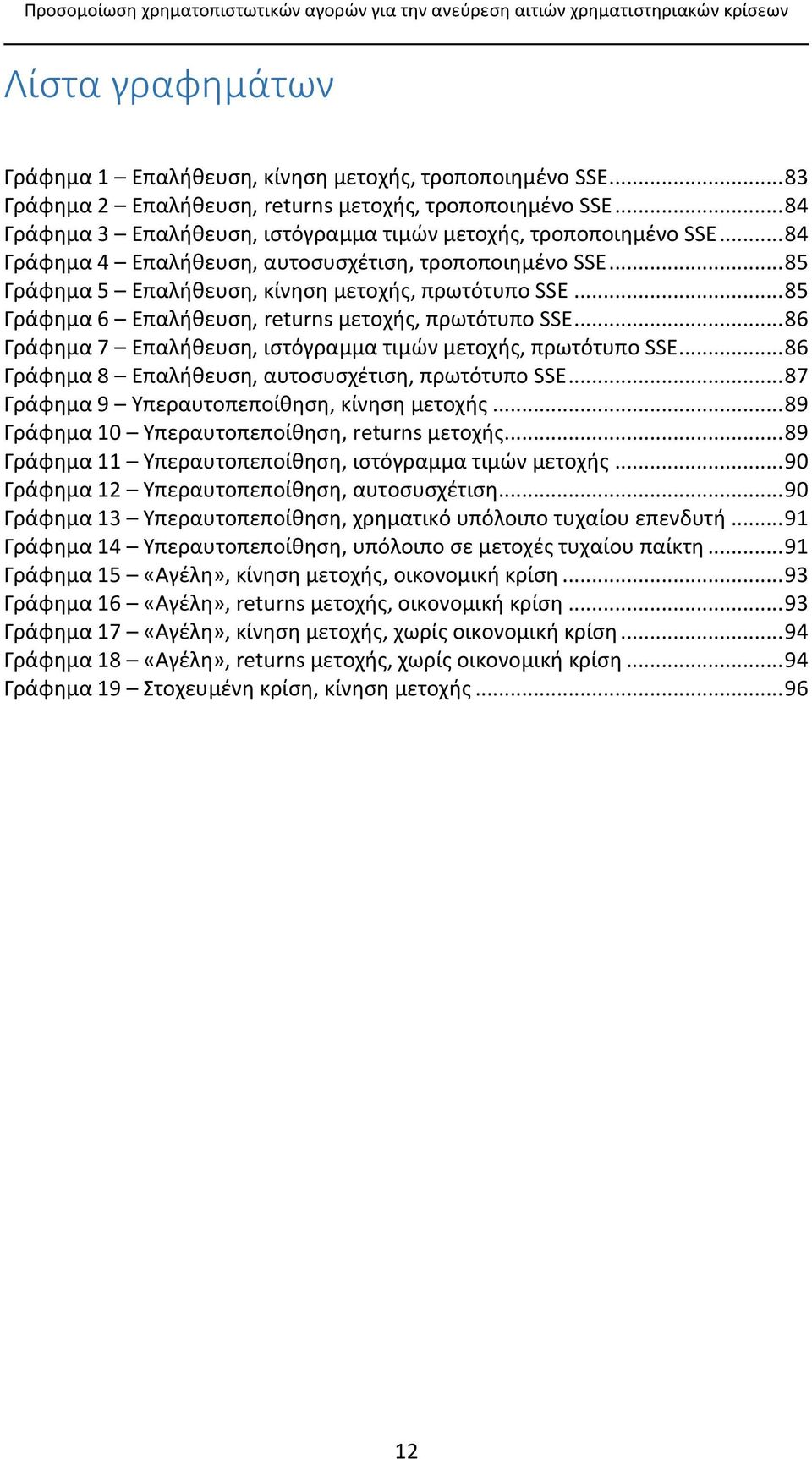 .. 85 Γράφημα 6 Επαλήθευση, returns μετοχής, πρωτότυπο SSE... 86 Γράφημα 7 Επαλήθευση, ιστόγραμμα τιμών μετοχής, πρωτότυπο SSE... 86 Γράφημα 8 Επαλήθευση, αυτοσυσχέτιση, πρωτότυπο SSE.