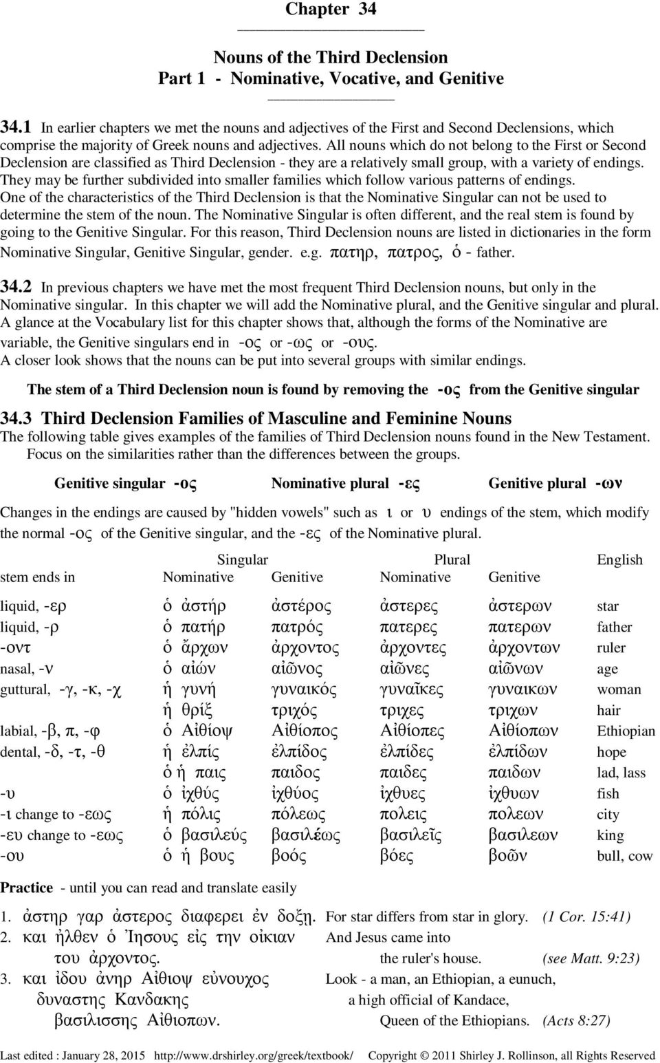 All nouns which do not belong to the First or Second Declension are classified as Third Declension - they are a relatively small group, with a variety of endings.