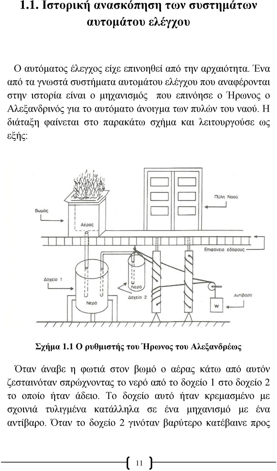 ναού. Η διάταξη φαίνεται στο παρακάτω σχήμα και λειτουργούσε ως εξής: Σχήμα 1.