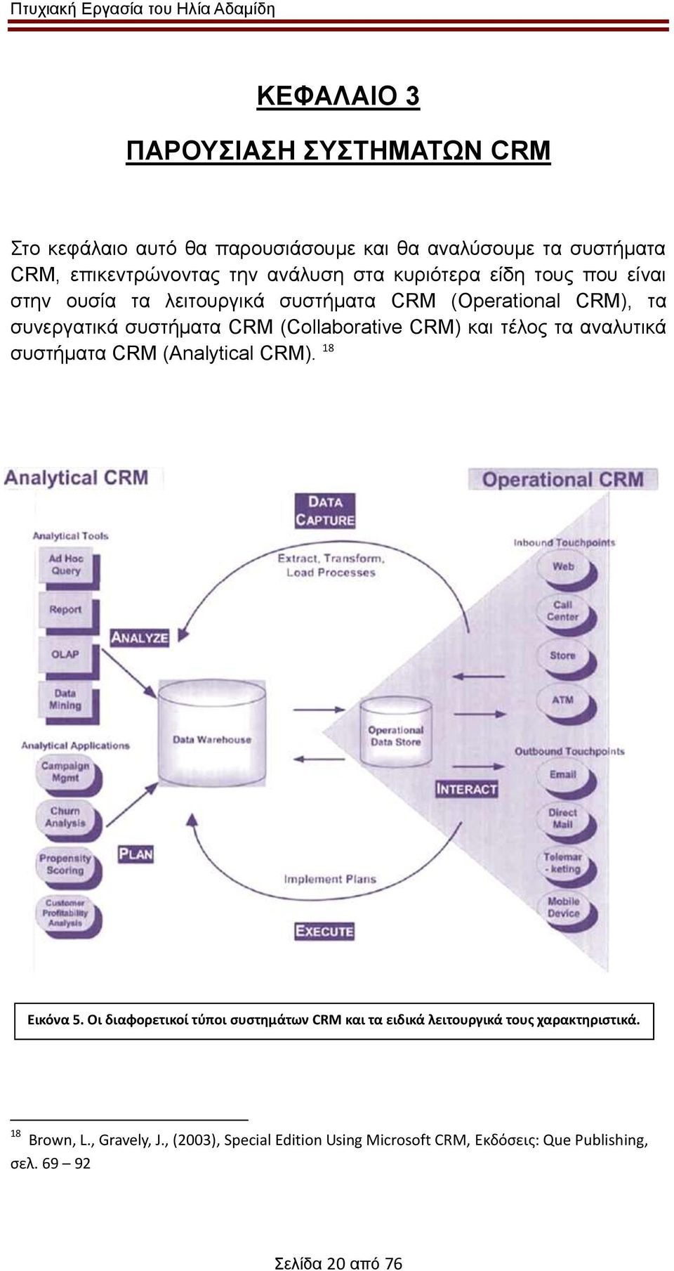 CRM) και τέλος τα αναλυτικά συστήματα CRM (Analytical CRM). 18 Εικόνα 5.