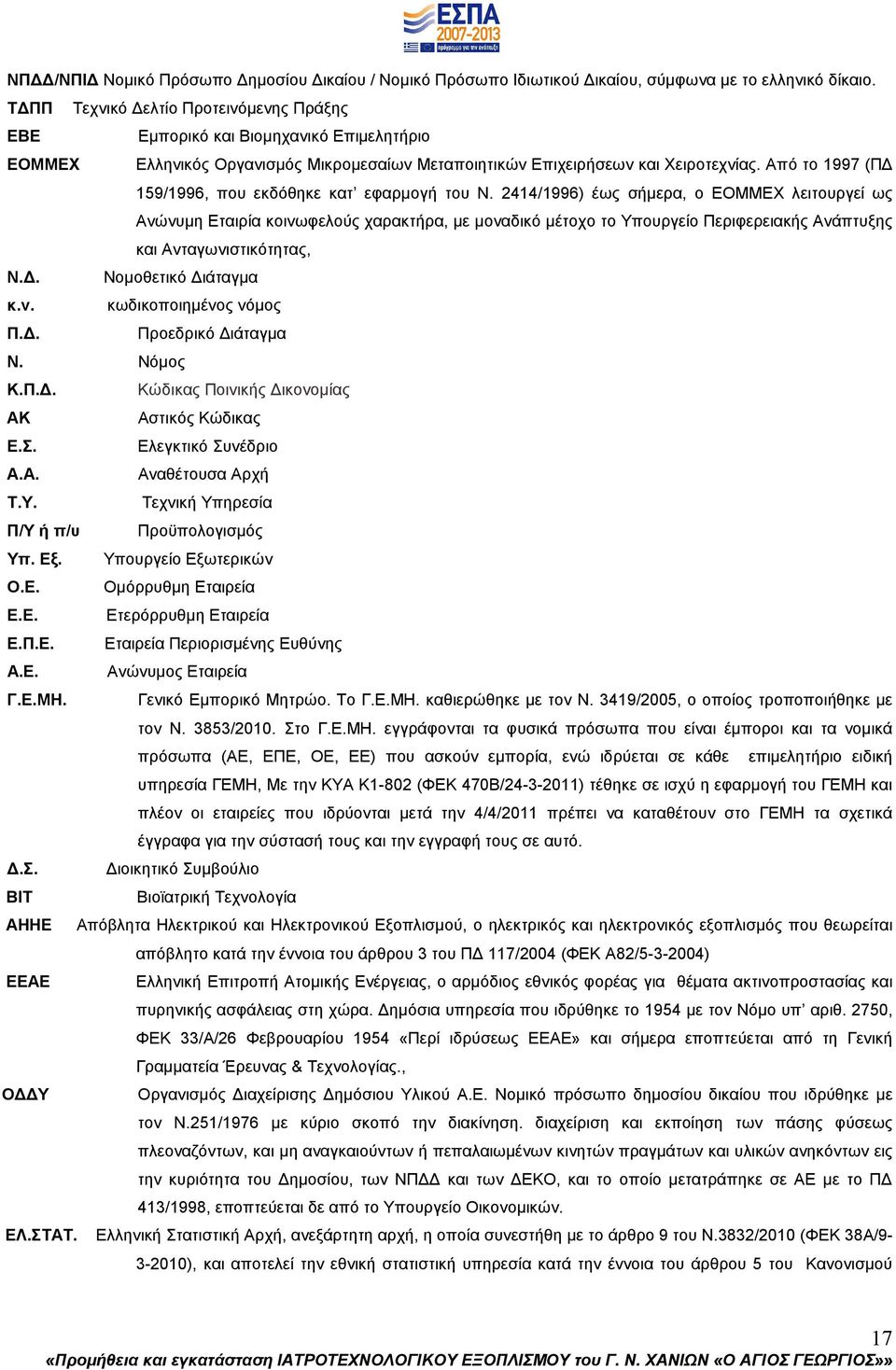 Από το 1997 (Π 159/1996, που εκδόθηκε κατ εφαρµογή του Ν.