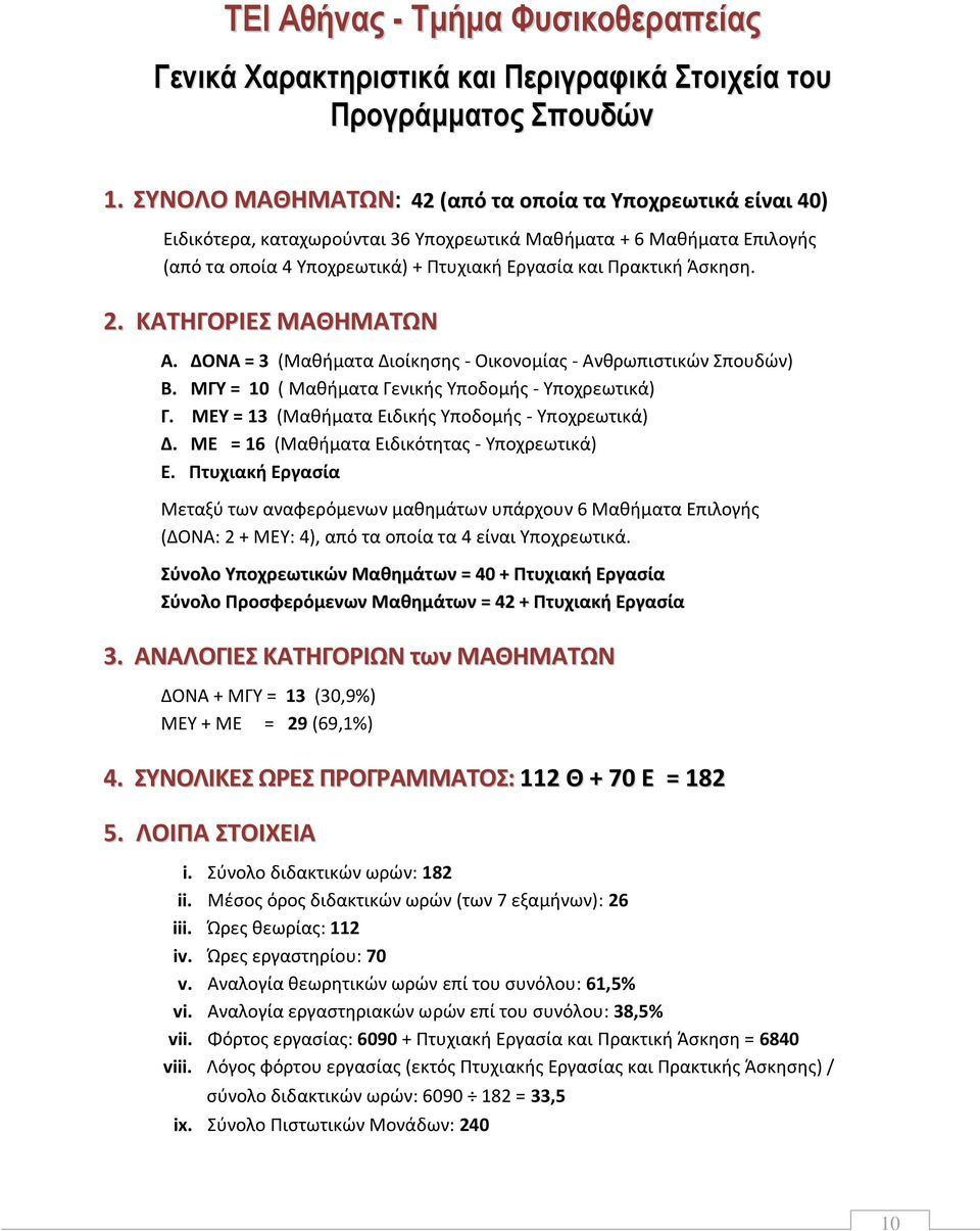 2. ΚΑΤΗΓΟΡΙΕΣ ΜΑΘΗΜΑΤΩΝ A. ΔΟΝΑ = 3 (Μαθήματα Διοίκησης - Οικονομίας - Ανθρωπιστικών Σπουδών) B. ΜΓΥ = 10 ( Μαθήματα Γενικής Υποδομής - Υποχρεωτικά) Γ.