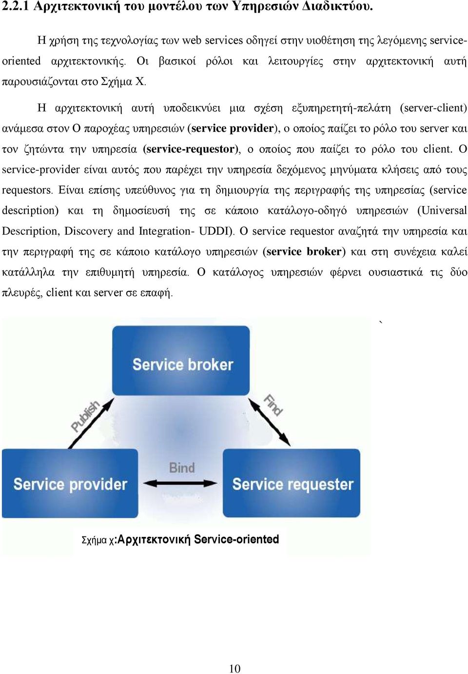 H αρχιτεκτονική αυτή υποδεικνύει μια σχέση εξυπηρετητή-πελάτη (server-client) ανάμεσα στον Ο παροχέας υπηρεσιών (service provider), o οποίος παίζει το ρόλο του server και τον ζητώντα την υπηρεσία