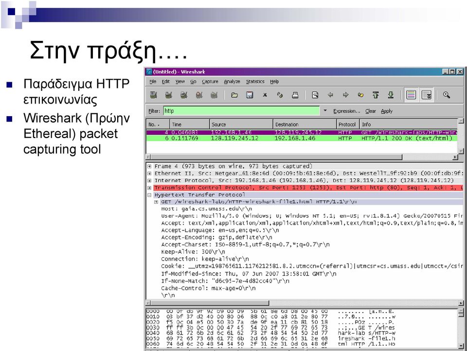 επικοινωνίας Wireshark