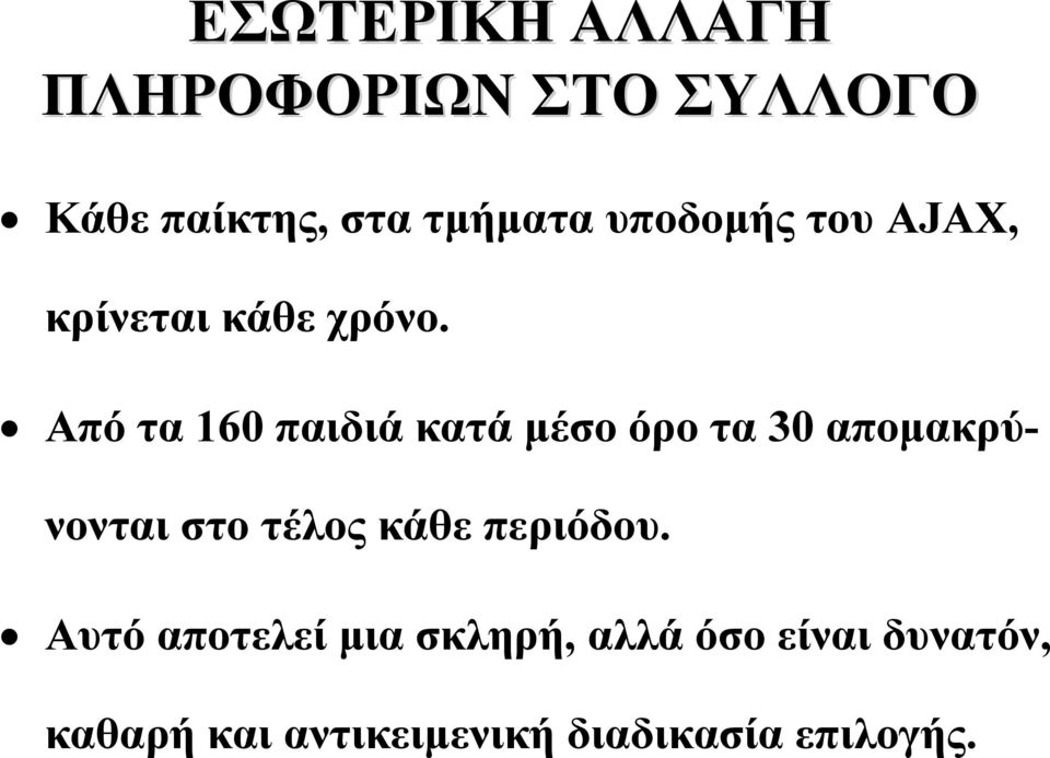 Από τα 160 παιδιά κατά μέσο όρο τα 30 απομακρύνονται στο τέλος κάθε