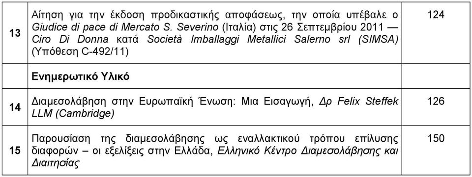 C-492/11) Ενημερωτικό Υλικό Διαμεσολάβηση στην Ευρωπαϊκή Ένωση: Μια Εισαγωγή, Δρ Felix Steffek LLM (Cambridge) Παρουσίαση