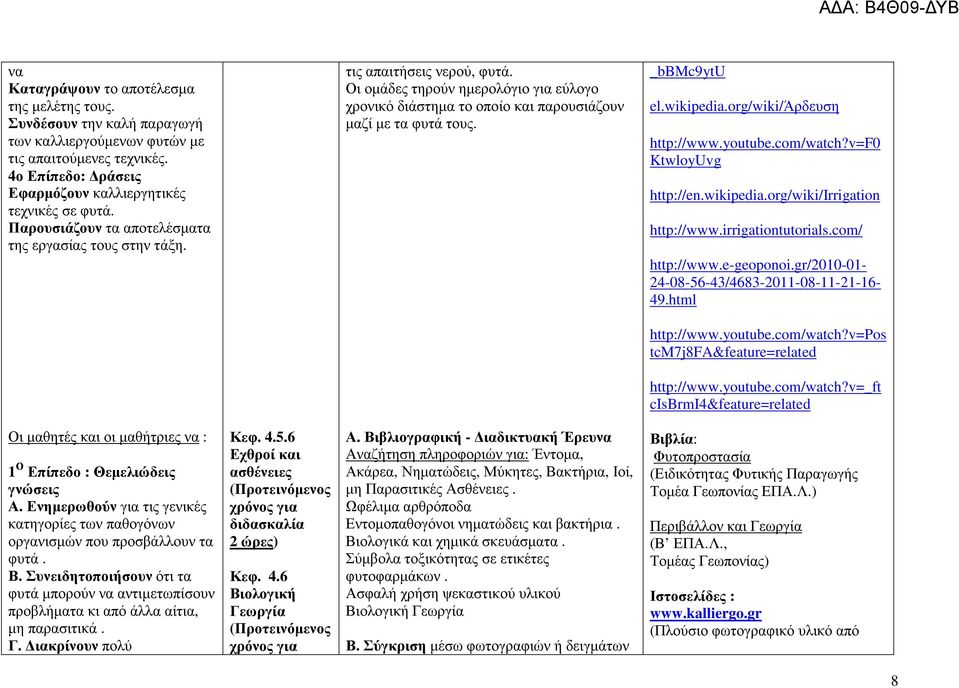 _bbmc9ytu el.wikipedia.org/wiki/άρδευση http://www.youtube.com/watch?v=f0 KtwloyUvg http://en.wikipedia.org/wiki/irrigation http://www.irrigationtutorials.com/ http://www.e-geoponoi.