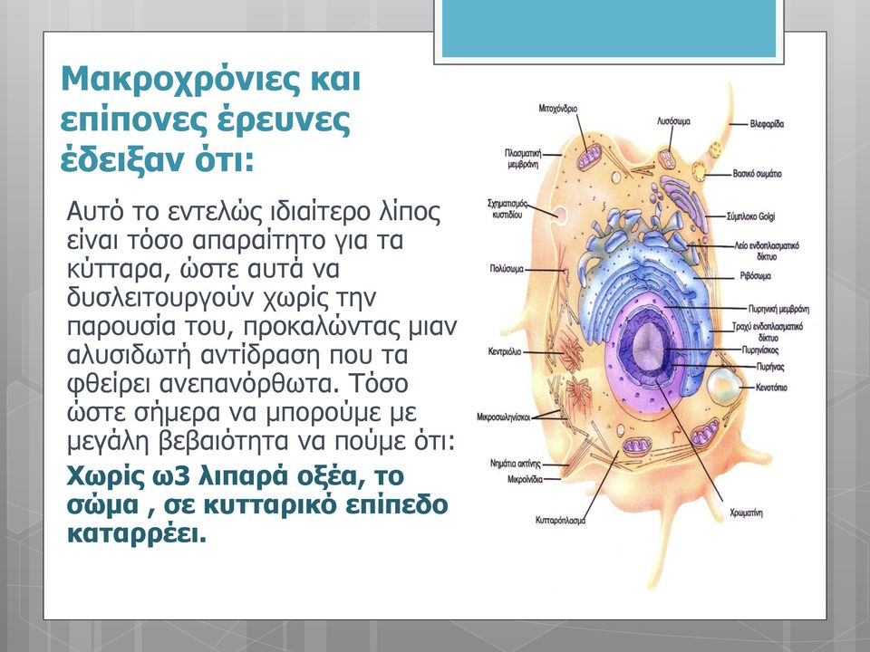 μιαν αλυσιδωτή αντίδραση που τα φθείρει ανεπανόρθωτα.