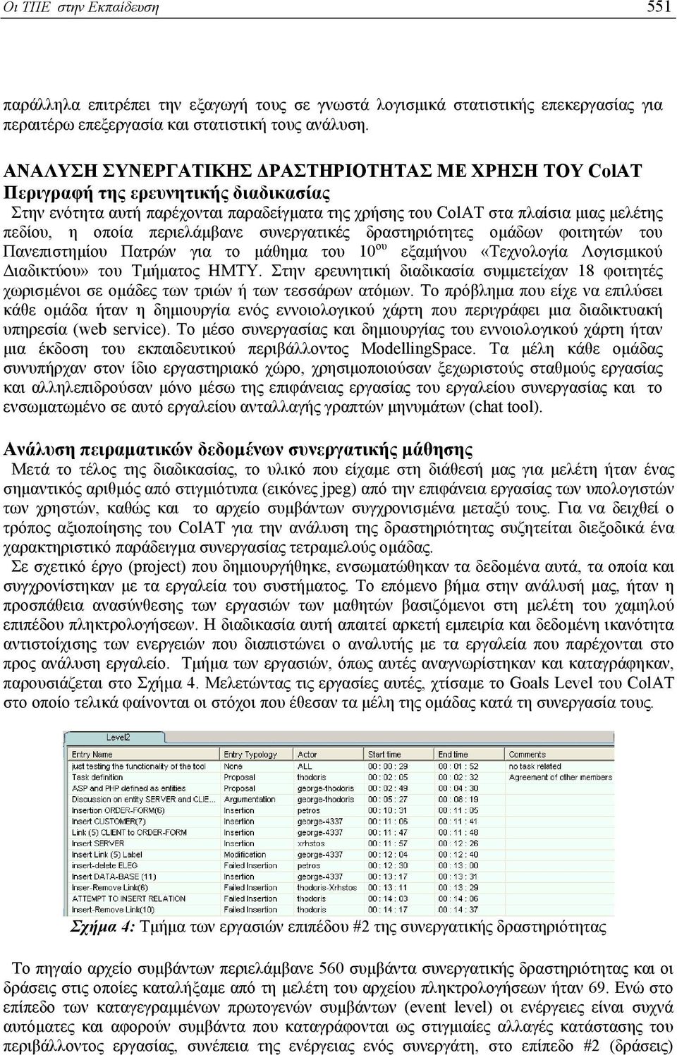 περιελάµβανε συνεργατικές δραστηριότητες οµάδων φοιτητών του Πανεπιστηµίου Πατρών για το µάθηµα του 10 ου εξαµήνου «Τεχνολογία Λογισµικού ιαδικτύου» του Τµήµατος ΗΜΤΥ.