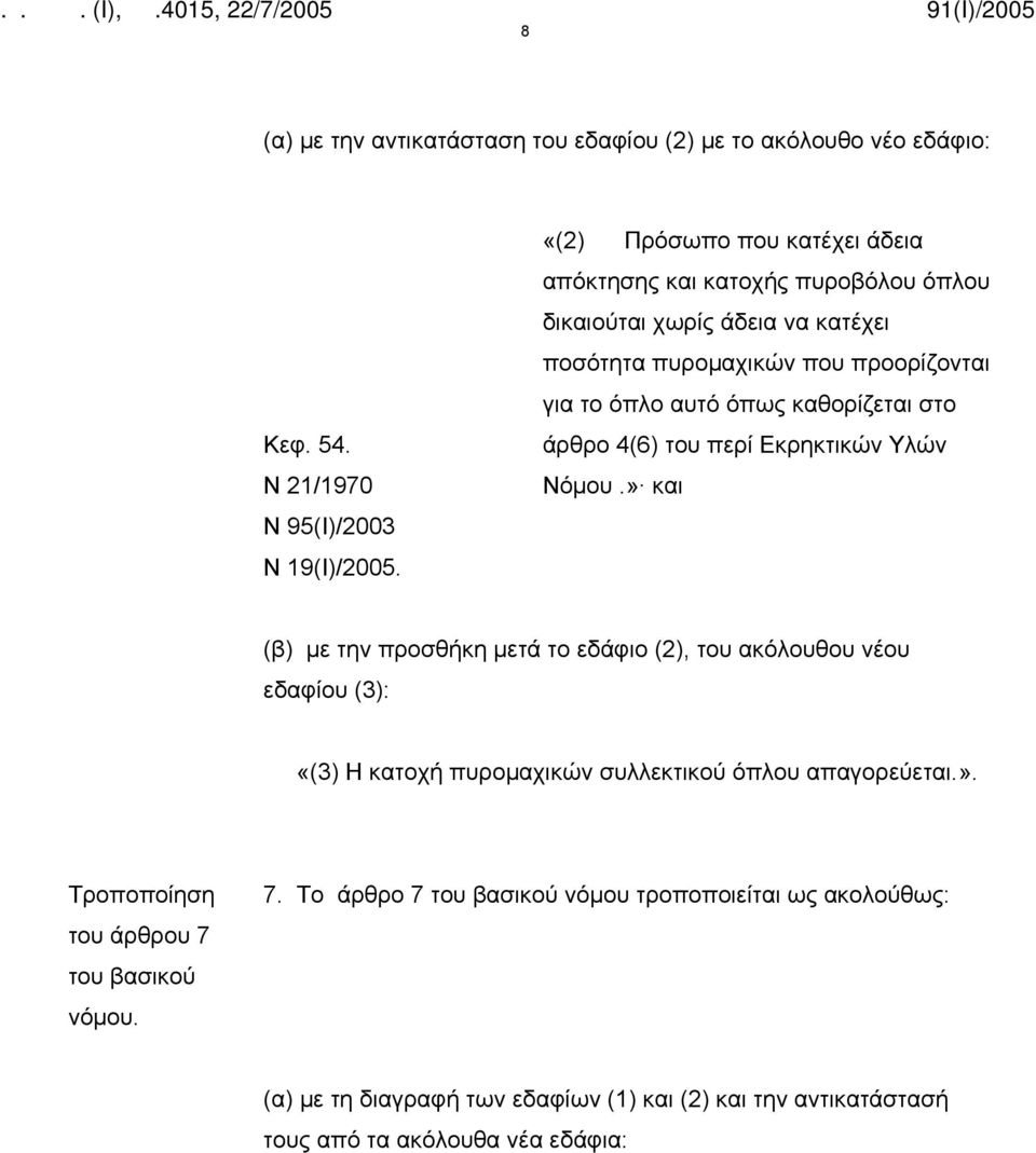 καθορίζεται στο άρθρο 4(6) του περί Εκρηκτικών Υλών Νόμου.