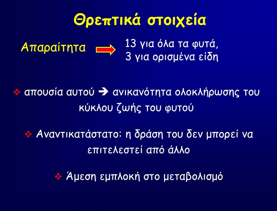 κύκλου ζωής του φυτού Αναντικατάστατο: η δράση του δεν