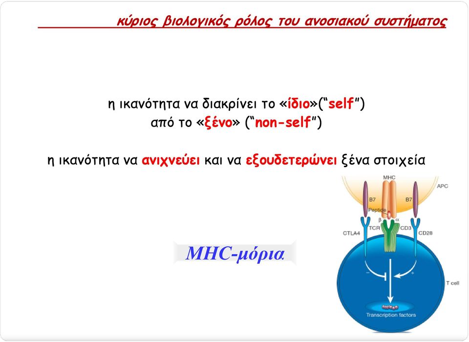 self ) από το «ξένο» ( non-self ) η ικανότητα