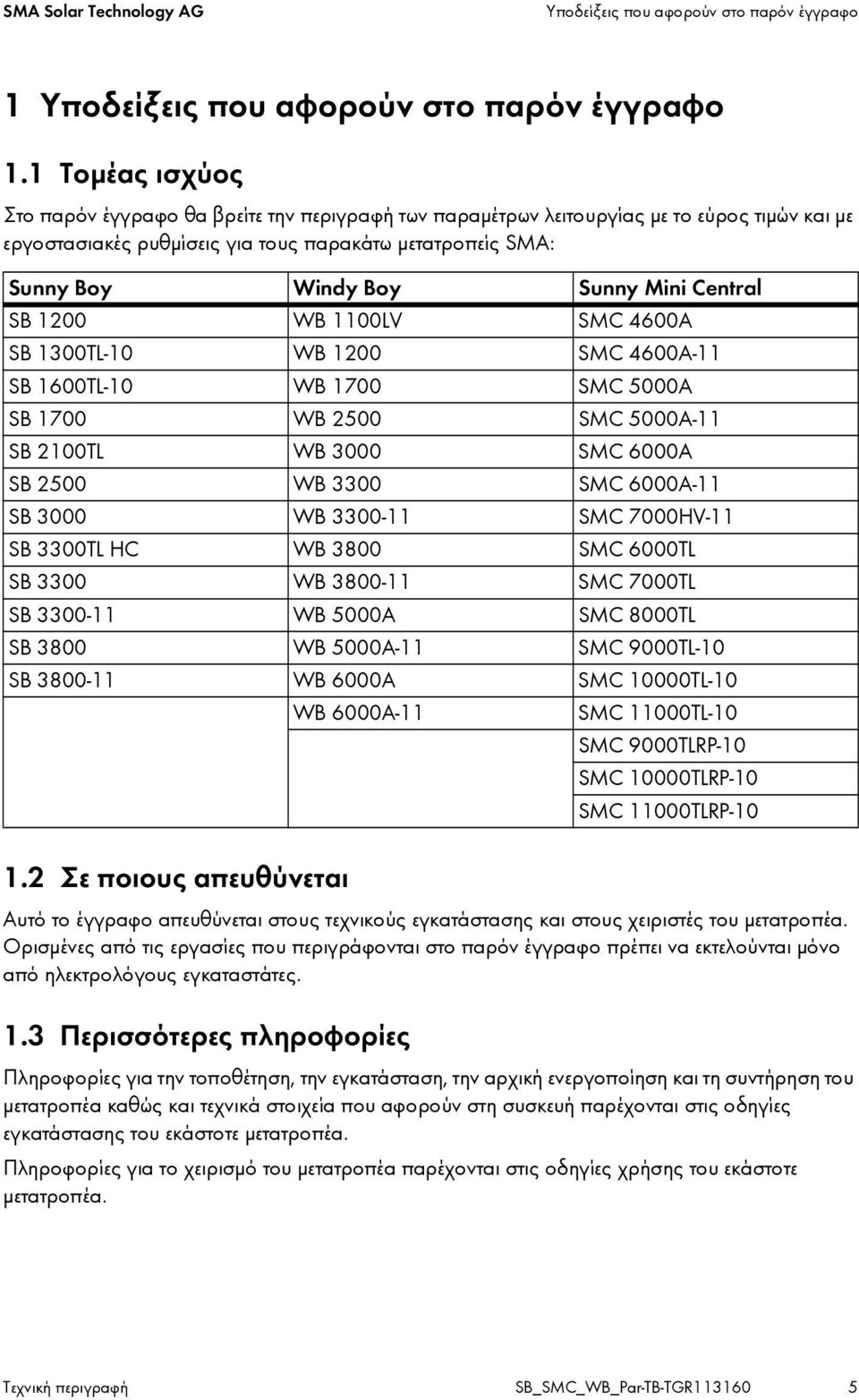 Central SB 1200 WB 1100LV SMC 4600A SB 1300TL-10 WB 1200 SMC 4600A-11 SB 1600TL-10 WB 1700 SMC 5000A SB 1700 WB 2500 SMC 5000A-11 SB 2100TL WB 3000 SMC 6000A SB 2500 WB 3300 SMC 6000A-11 SB 3000 WB