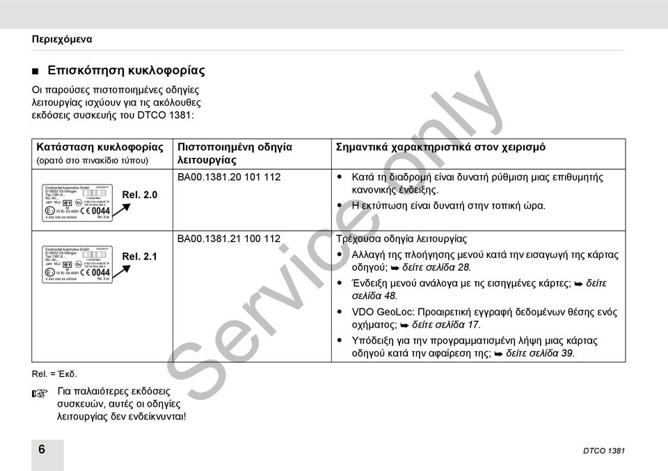 20 101 112 Κατά τη διαδρομή είναι δυνατή ρύθμιση μιας επιθυμητής κανονικής ένδειξης. BA00.1381.21 100 112 Η εκτύπωση είναι δυνατή στην τοπική ώρα.