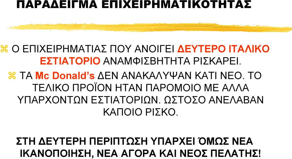 ΤΟ ΤΕΛΙΚΟ ΠΡΟΪΟΝ ΗΤΑΝ ΠΑΡΟΜΟΙΟ ΜΕ ΑΛΛΑ ΥΠΑΡΧΟΝΤΩΝ ΕΣΤΙΑΤΟΡΙΩΝ.