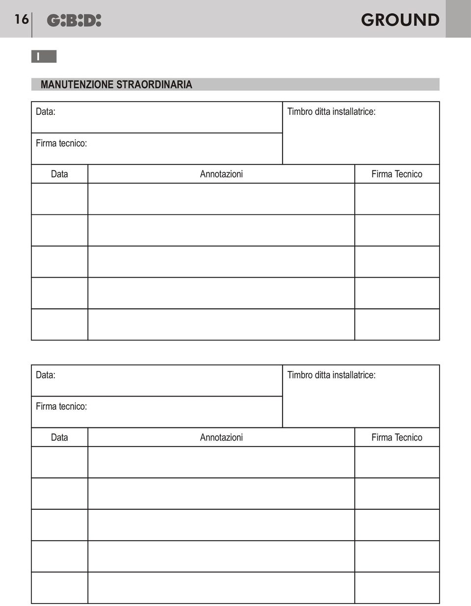 Annotazioni Firma Tecnico Data: Timbro 