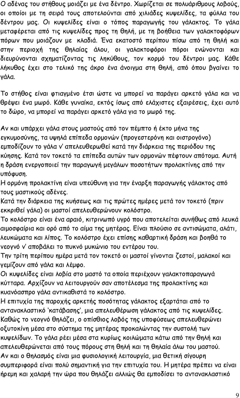 Ένα εκατοστό περίπου πίσω από τη θηλή και στην περιοχή της θηλαίας άλου, οι γαλακτοφόροι πόροι ενώνονται και διευρύνονται σχηµατίζοντας τις ληκύθους, τον κορµό του δέντροι µας.