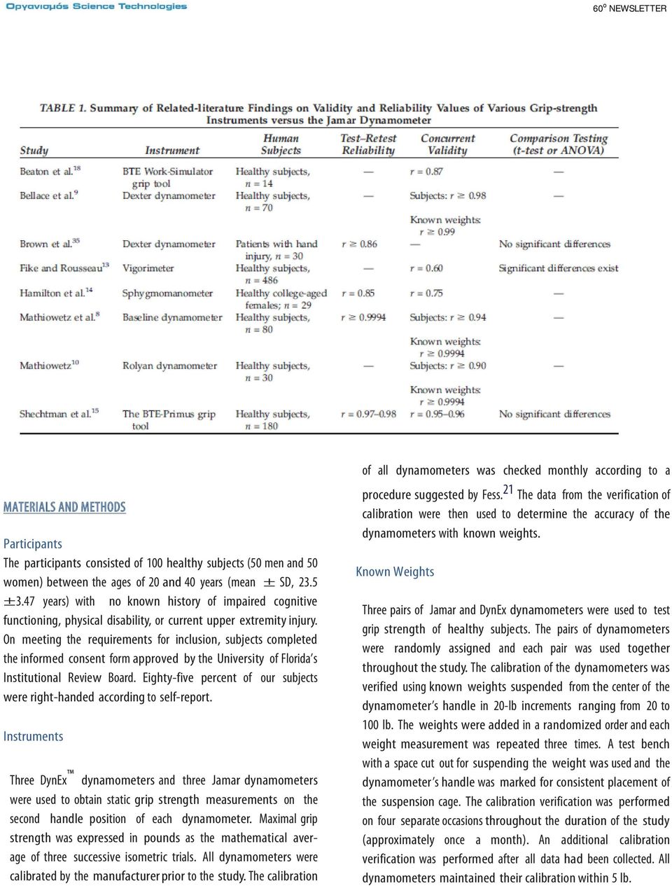 On meeting the requirements for inclusion, subjects completed the informed consent form approved by the University of Florida s Institutional Review Board.