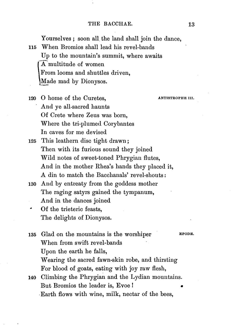 IMade mad by Dionysos. 120 O home of the Curetes, ANTisTROPHE m.