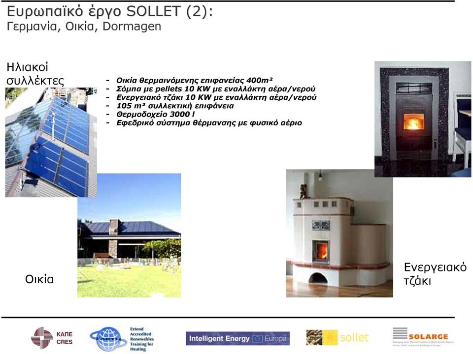 Ενεργειακό τζάκι 10 KW με εναλλάκτη αέρα/νερού - 105 m² m συλλεκτική επιφάνεια -