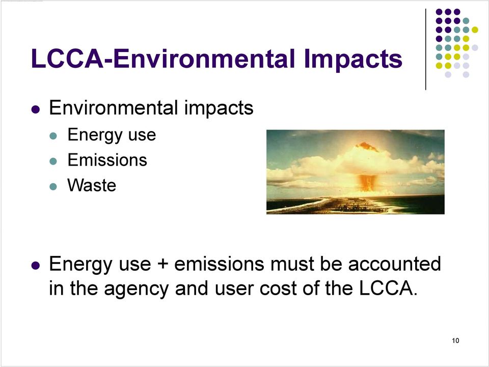 Emissions Waste Energy use + emissions
