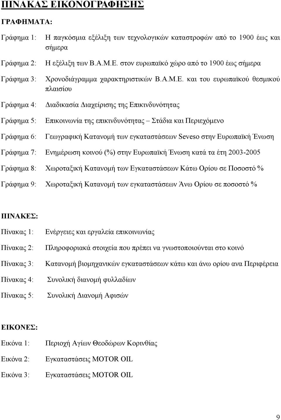 και του ευρωπαϊκού θεσµικού πλαισίου ιαδικασία ιαχείρισης της Επικινδυνότητας Επικοινωνία της επικινδυνότητας Στάδια και Περιεχόµενο Γεωγραφική Κατανοµή των εγκαταστάσεων Seveso στην Ευρωπαϊκή Ένωση