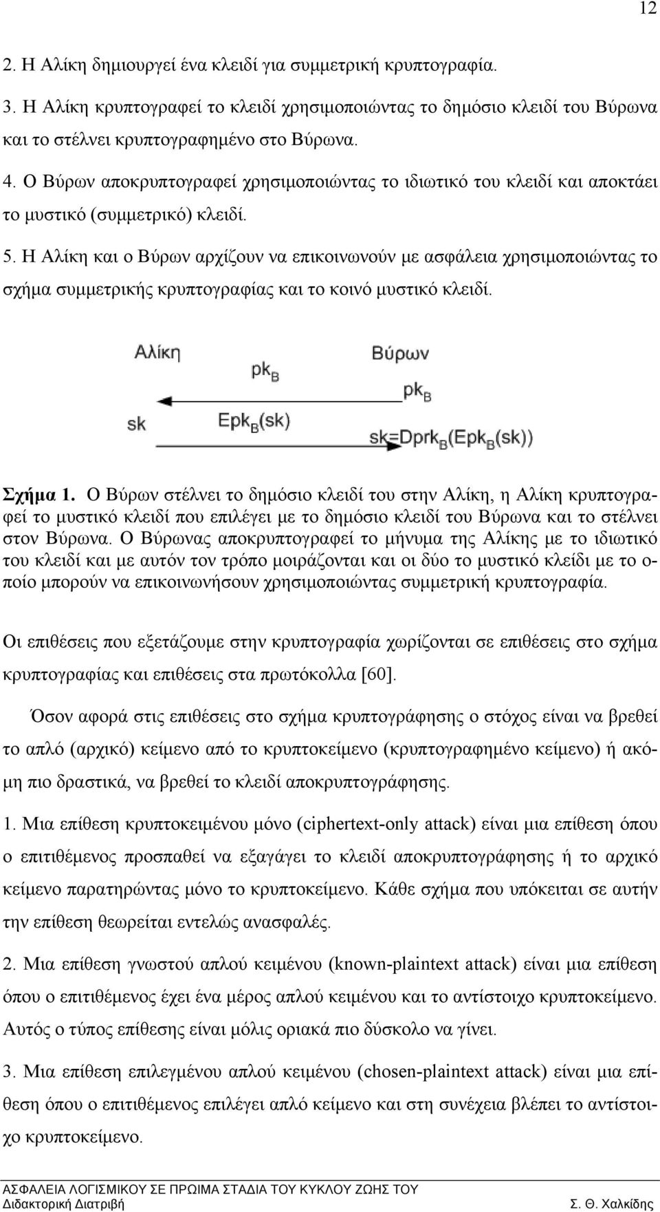 Η Αλίκη και ο Βύρων αρχίζουν να επικοινωνούν με ασφάλεια χρησιμοποιώντας το σχήμα συμμετρικής κρυπτογραφίας και το κοινό μυστικό κλειδί. Σχήμα 1.