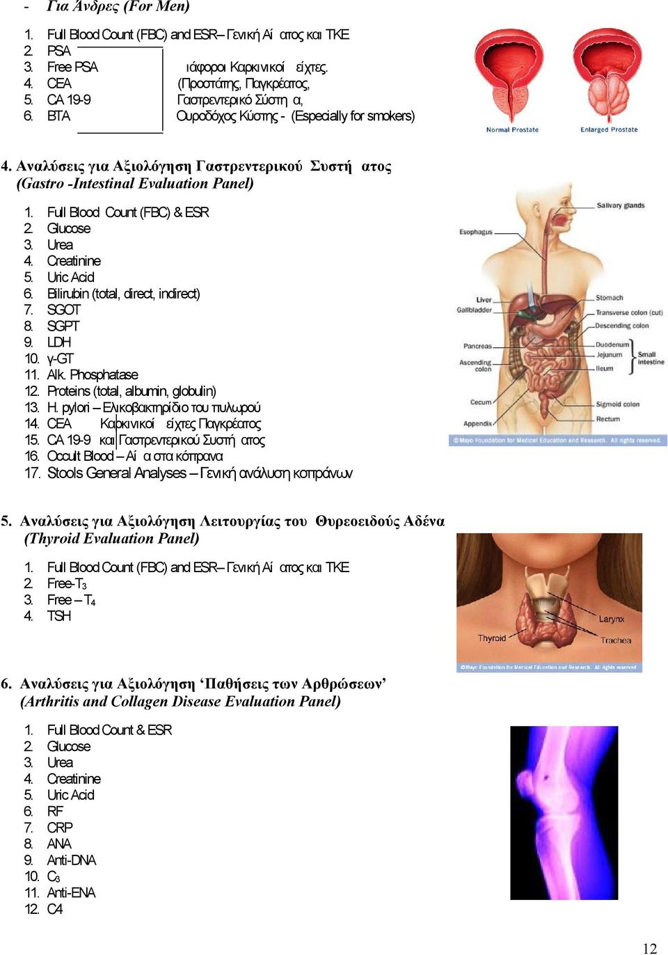 3. 4. 5. 6. 7. 8. 9. 10. 11. 12. 13. 14. 15. 16. Full Blood Count (FBC) & ESR Glucose Urea Creatinine Uric Acid Bilirubin (total, direct, indirect) SGOT SGPT LDH γgt Alk.