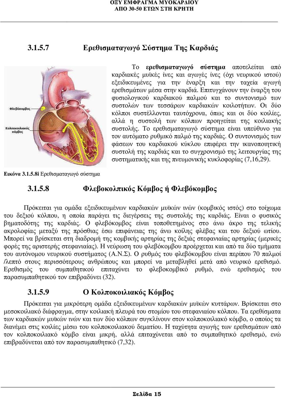 έναρξη και την ταχεία αγωγή ερεθισµάτων µέσα στην καρδιά. Επιτυγχάνουν την έναρξη του φυσιολογικού καρδιακού παλµού και το συντονισµό των συστολών των τεσσάρων καρδιακών κοιλοτήτων.