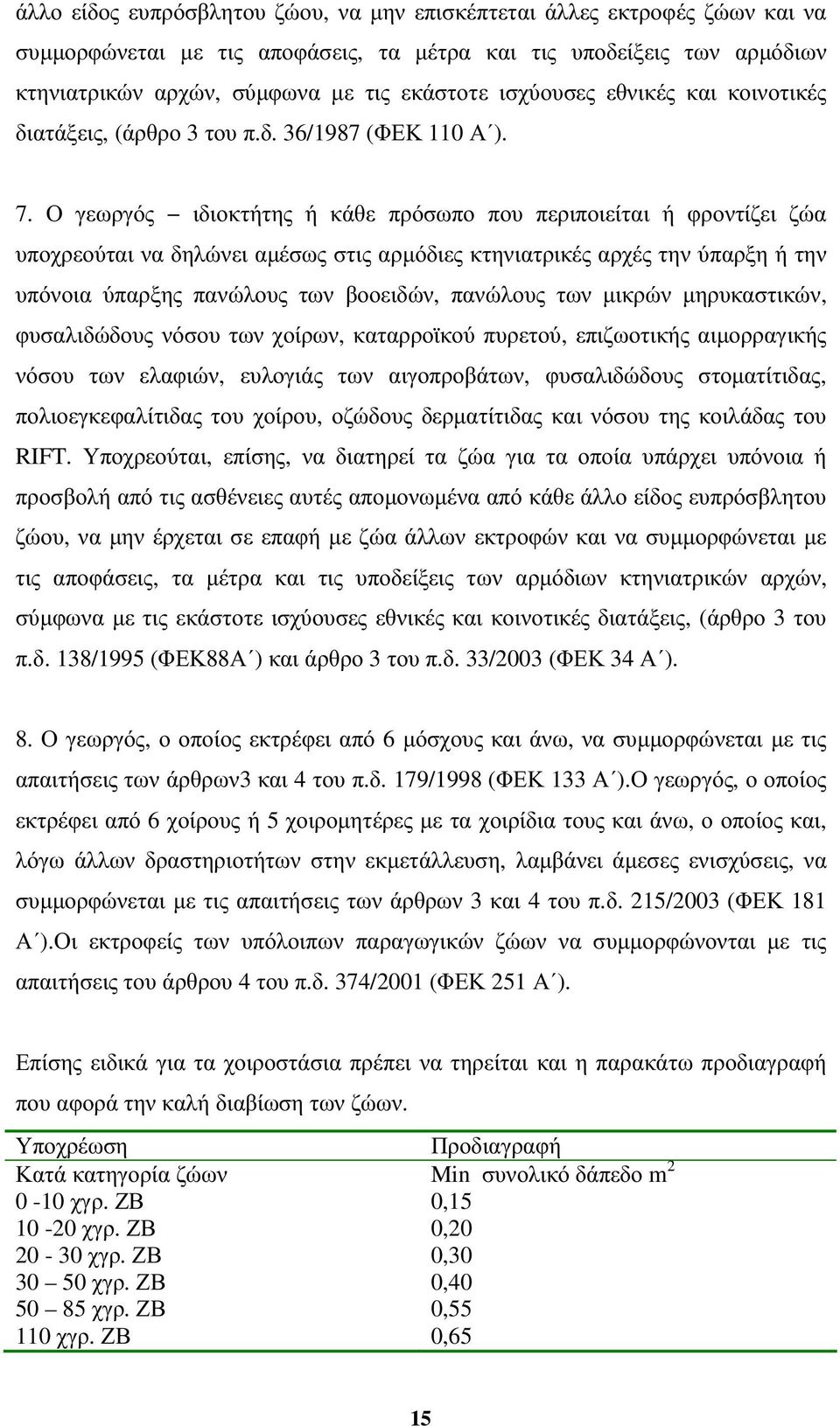 Ο γεωργός ιδιοκτήτης ή κάθε πρόσωπο που περιποιείται ή φροντίζει ζώα υποχρεούται να δηλώνει αµέσως στις αρµόδιες κτηνιατρικές αρχές την ύπαρξη ή την υπόνοια ύπαρξης πανώλους των βοοειδών, πανώλους