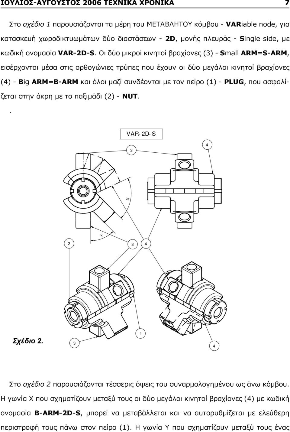 Οι δύο μικροί κινητοί βραχίονες (3) - Small ARM=S-ARM, εισέρχονται μέσα στις ορθογώνιες τρύπες που έχουν oι δύο μεγάλοι κινητοί βραχίονες (4) - Big ARM=B-ARM και όλοι μαζί συνδέονται με τον πείρο (1)