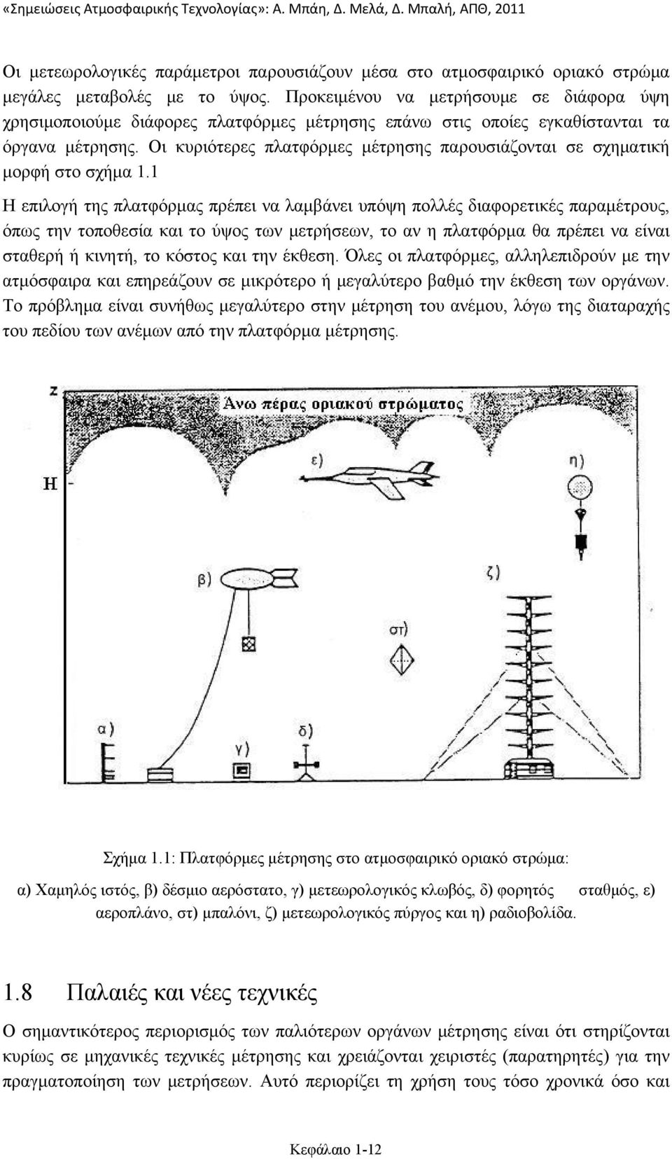 Οι κυριότερες πλατφόρμες μέτρησης παρουσιάζονται σε σχηματική μορφή στο σχήμα 1.