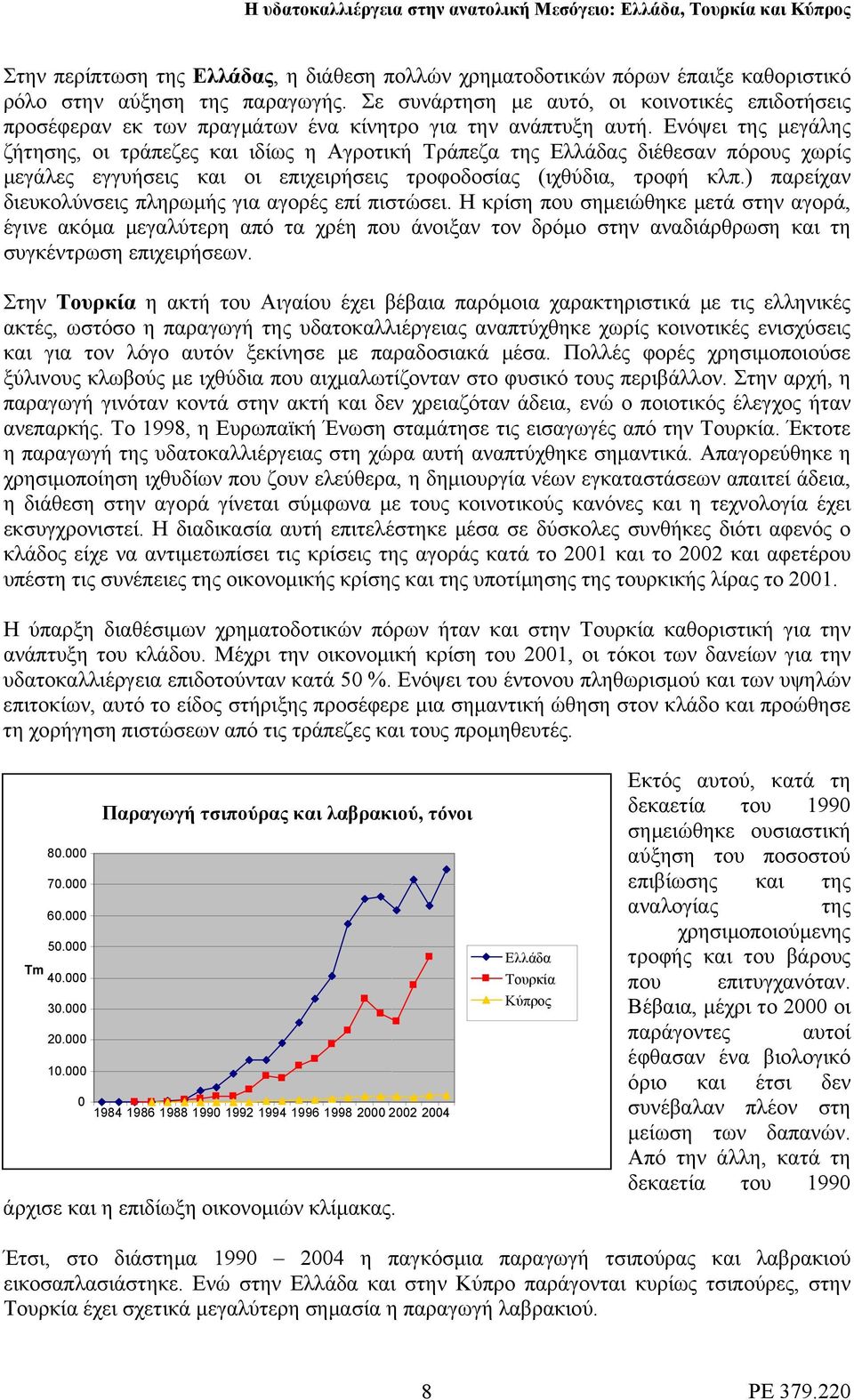 Ενόψει της μεγάλης ζήτησης, οι τράπεζες και ιδίως η Αγροτική Τράπεζα της Ελλάδας διέθεσαν πόρους χωρίς μεγάλες εγγυήσεις και οι επιχειρήσεις τροφοδοσίας (ιχθύδια, τροφή κλπ.