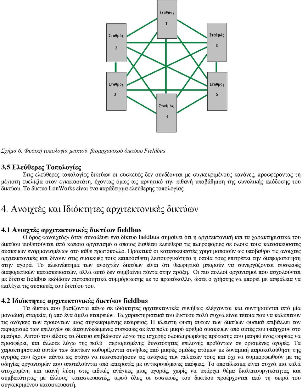 υποβάθµιση της συνολικής απόδοσης του δικτύου. Το δίκτυο LonWorks είναι ένα παράδειγµα ελεύθερης τοπολογίας. 4. Ανοιχτές και Ιδιόκτητες αρχιτεκτονικές δικτύων 4.