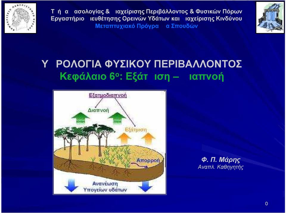 Κινδύνου Μεταπτυχιακό Πρόγραμμα Σπουδών ΥΔΡΟΛΟΓΙΑ ΦΥΣΙΚΟΥ